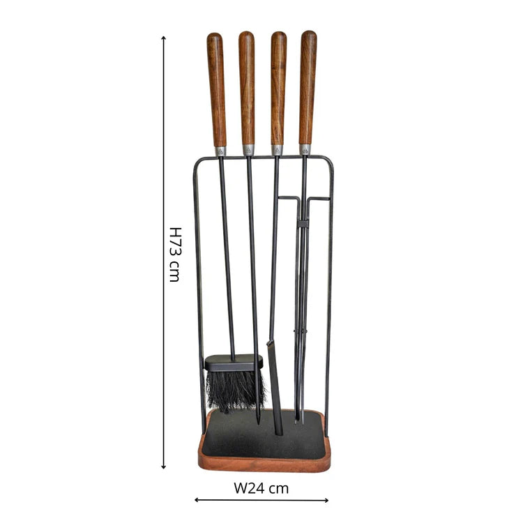 Wood Handled Iron Tool Set - Rectangular