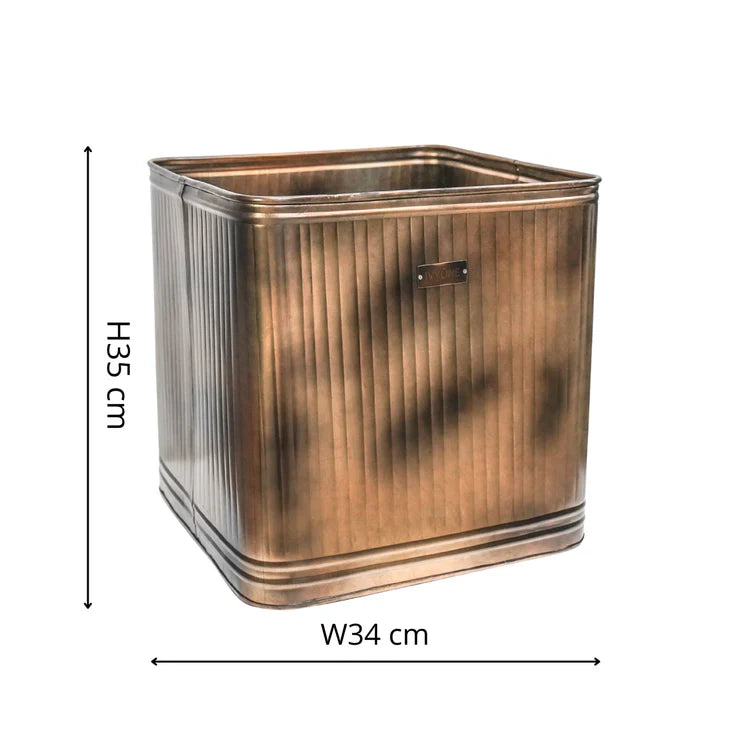 Outdoor Kingham Copper Square Metal Planter - Kristia Rose Collections