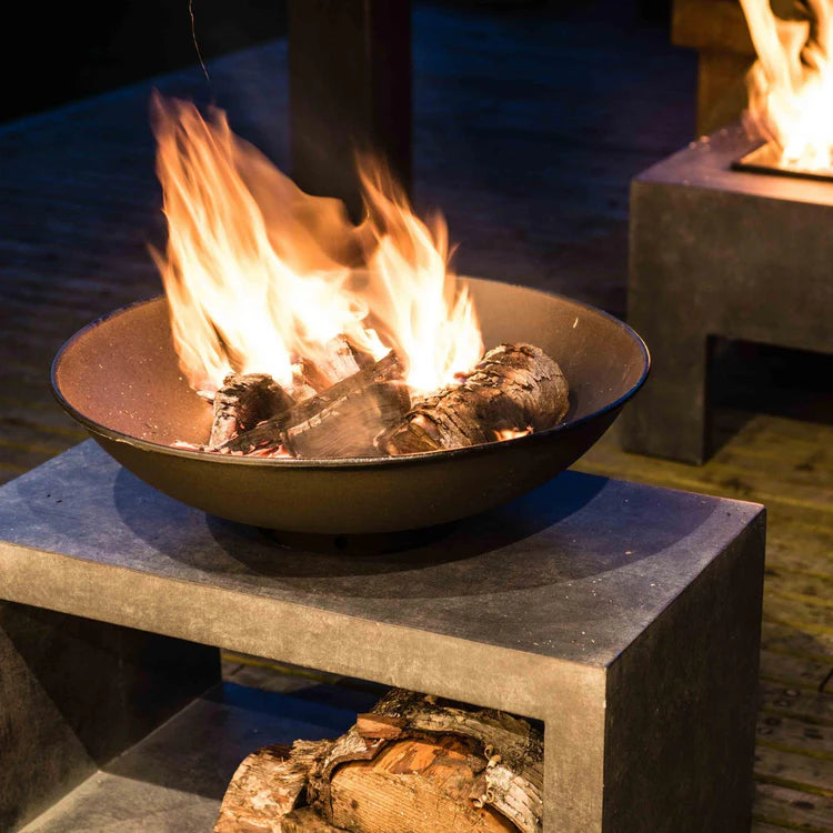 Cement Rectangular Console & Firebowl - Kristia Rose Collections