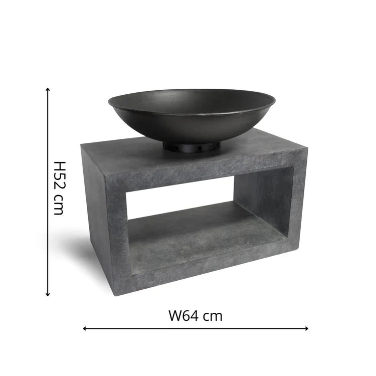 Cement Rectangular Console & Firebowl - Kristia Rose Collections