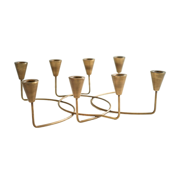 Attractive 8 Piece Decorative Candle Holder in Antique Bronze