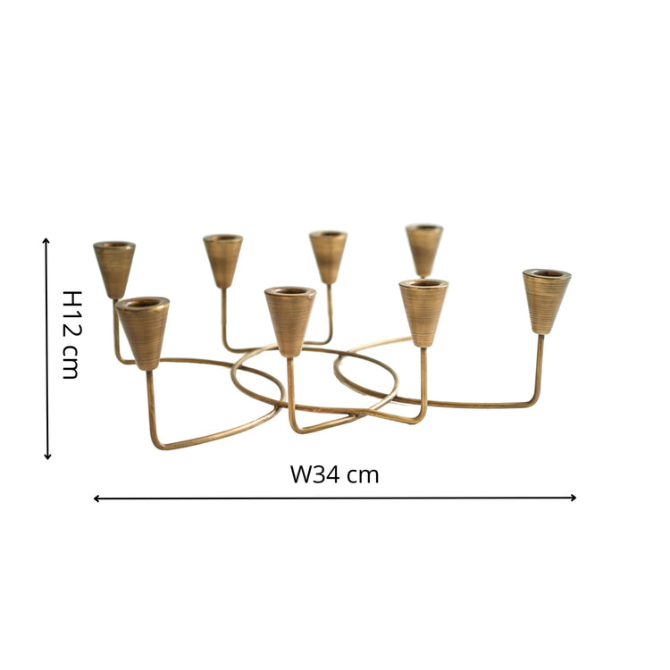 Attractive 8 Piece Decorative Candle Holder in Antique Bronze