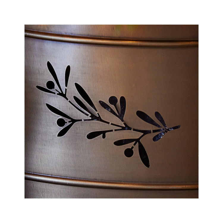 Metal Christmas Tree Skirt with Mistletoe Cut Out