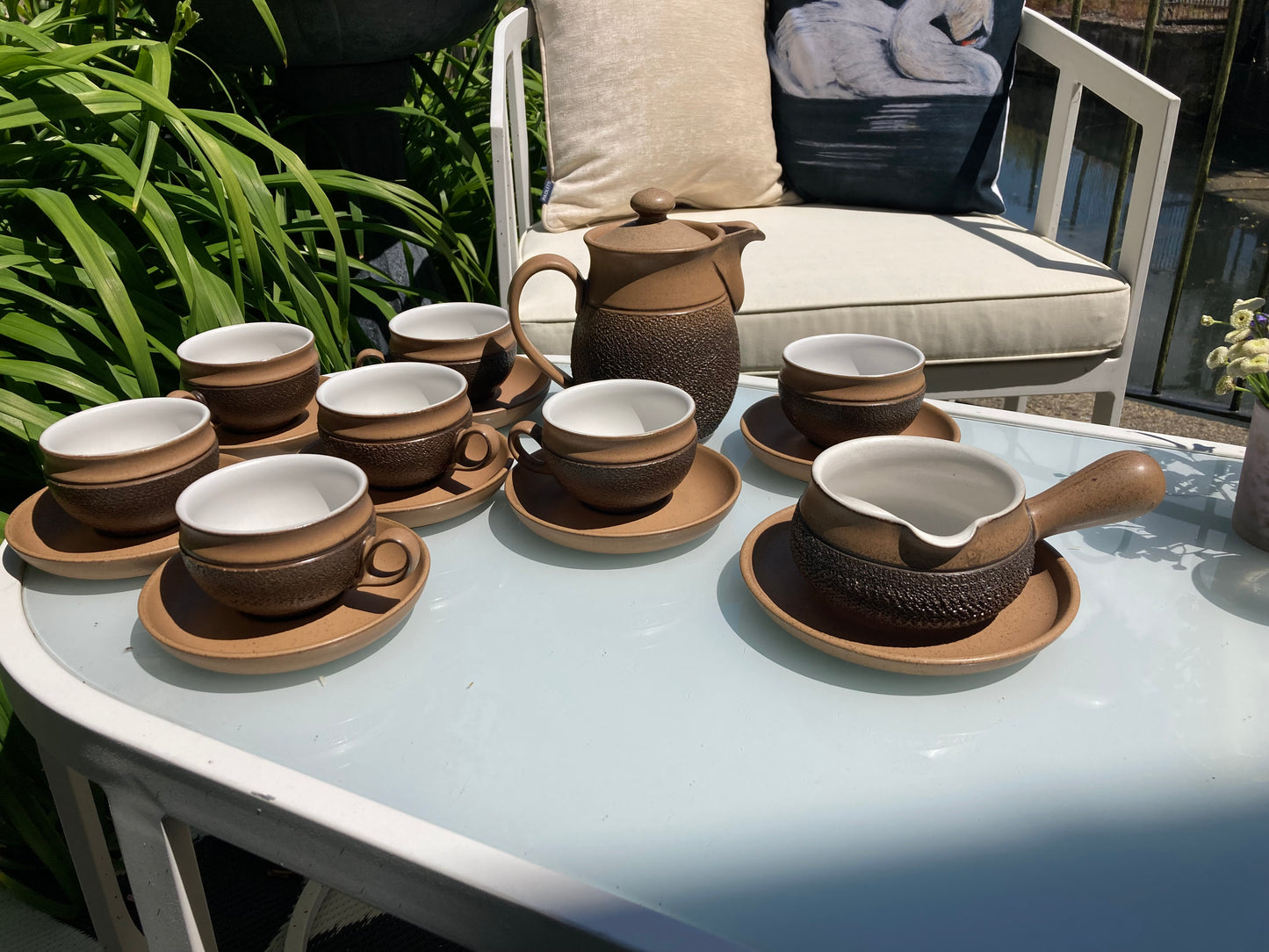 Denby Cotswold Acorn Coffee Set, Vintage 1970s - Kristia Rose Collections
