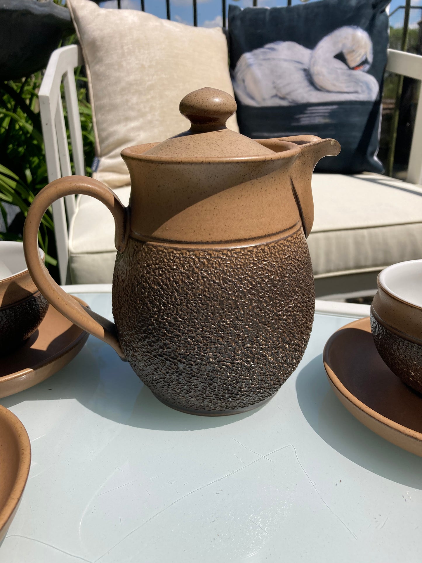 Denby Cotswold Acorn Coffee Set, Vintage 1970s - Kristia Rose Collections