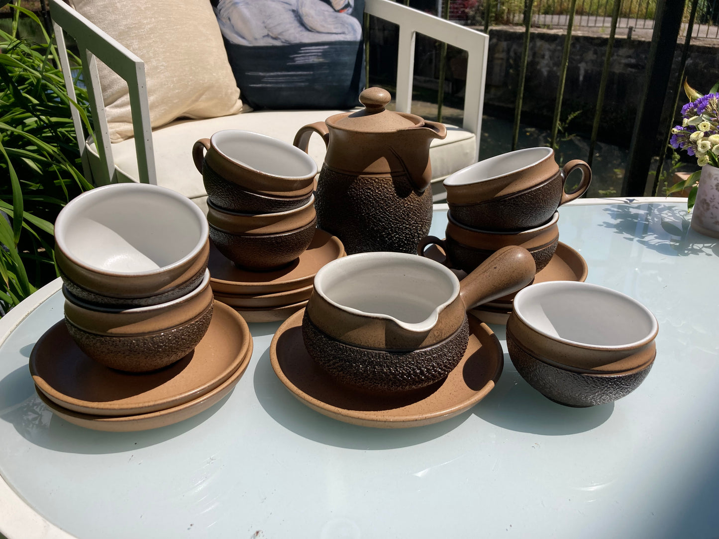 Denby Cotswold Acorn Coffee Set, Vintage 1970s - Kristia Rose Collections