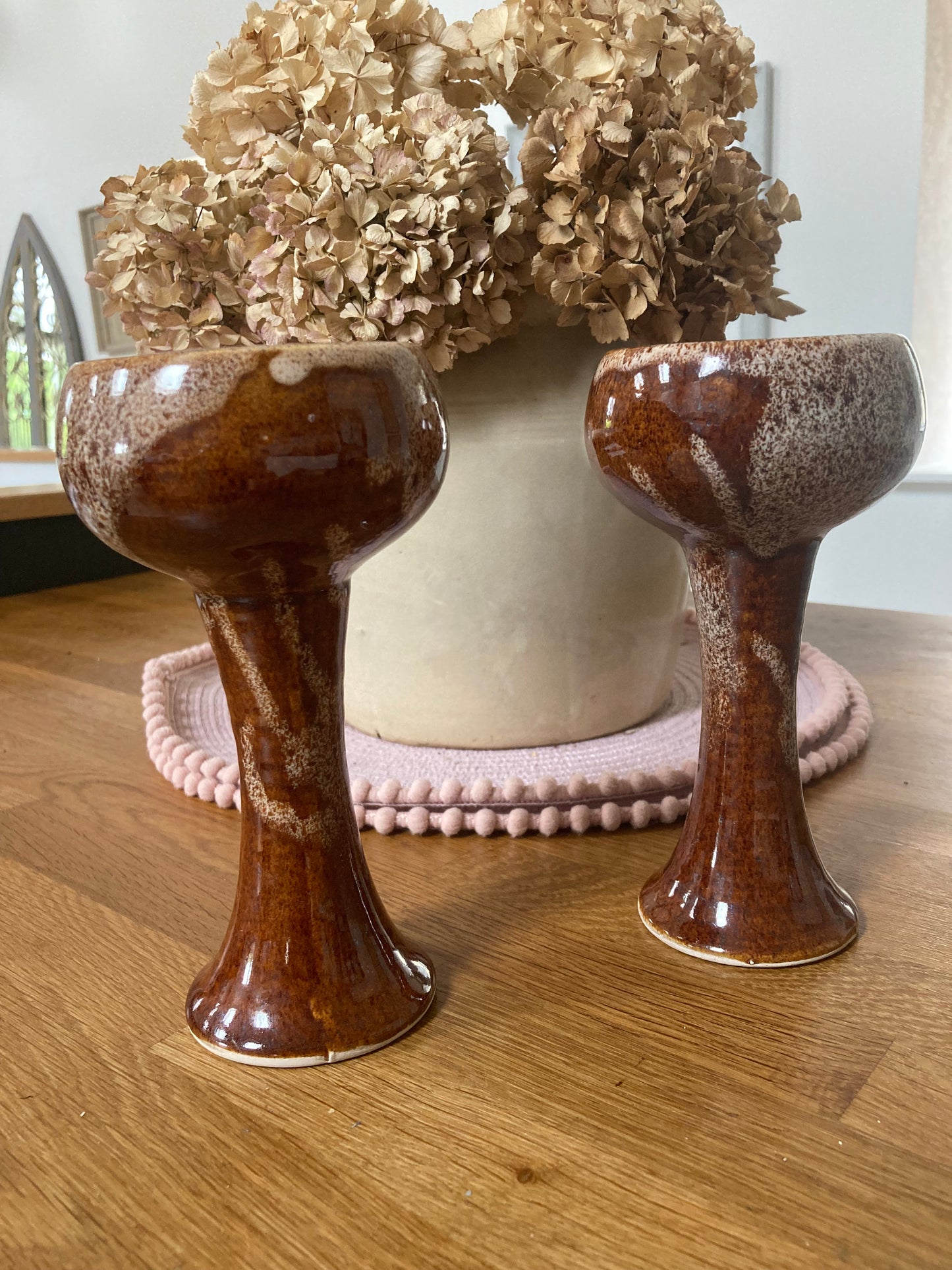 Stunning Pair of Vintage Ceramic Wine Goblets - Kristia Rose Collections