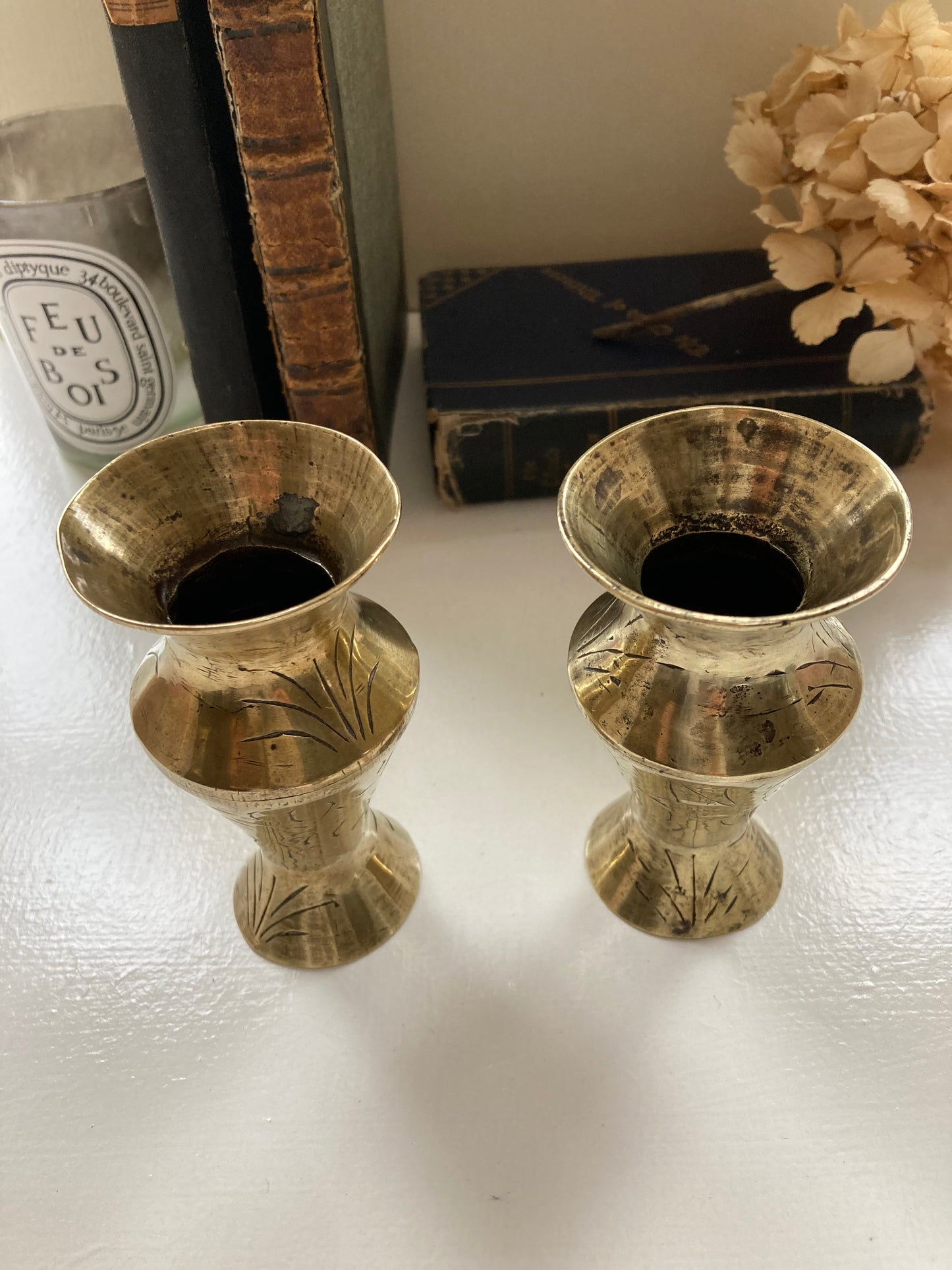 Brass Bud Vase Pair / Candlesticks - Kristia Rose Collections