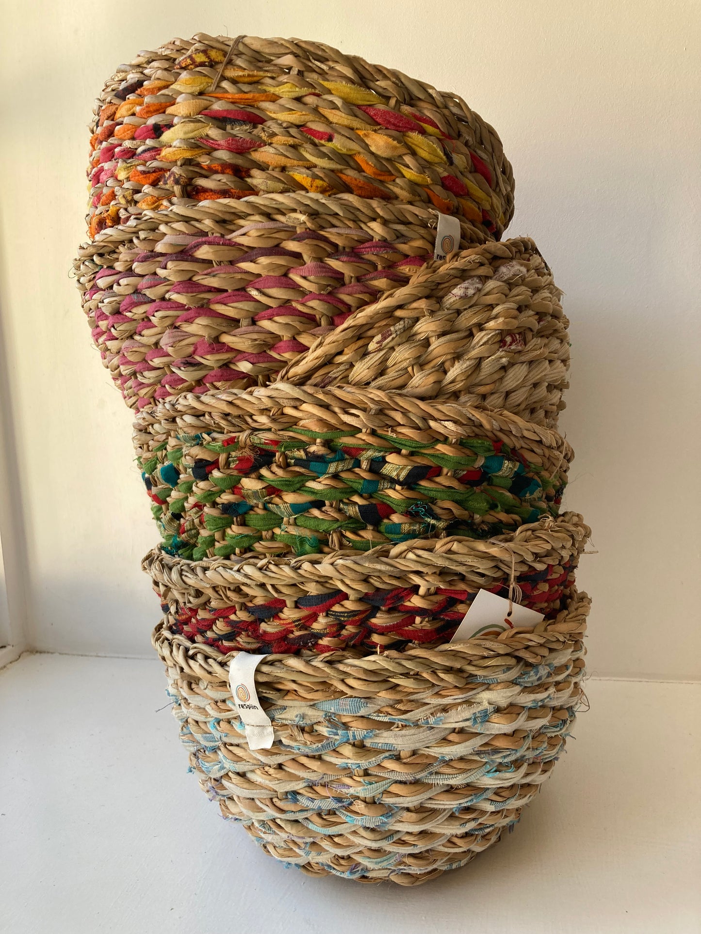 Sari & Seagrass Baskets in an assortment of colours