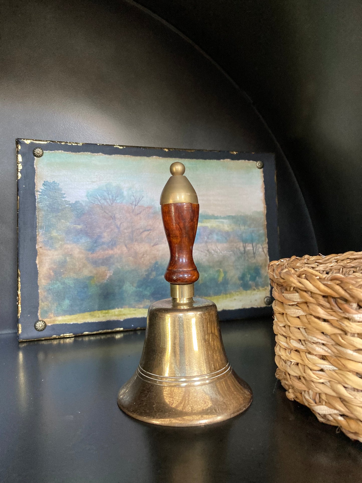 Victorian Hand School Bell with Wooden Handle