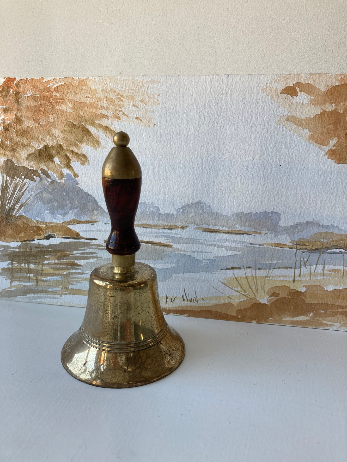 Victorian Hand School Bell with Wooden Handle