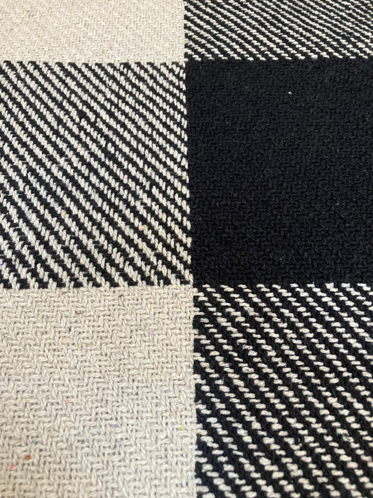 Black and Cream Check Throw