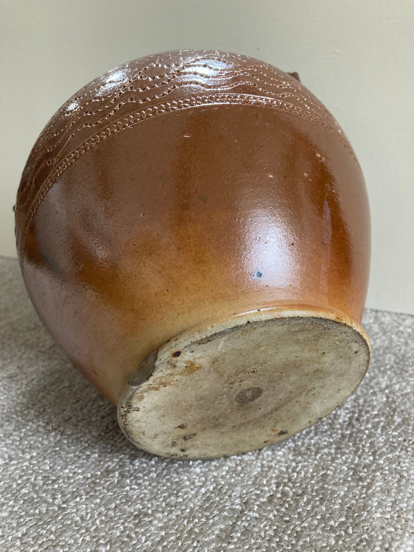 Antique French Rustic Salt Glazed Confit Pot