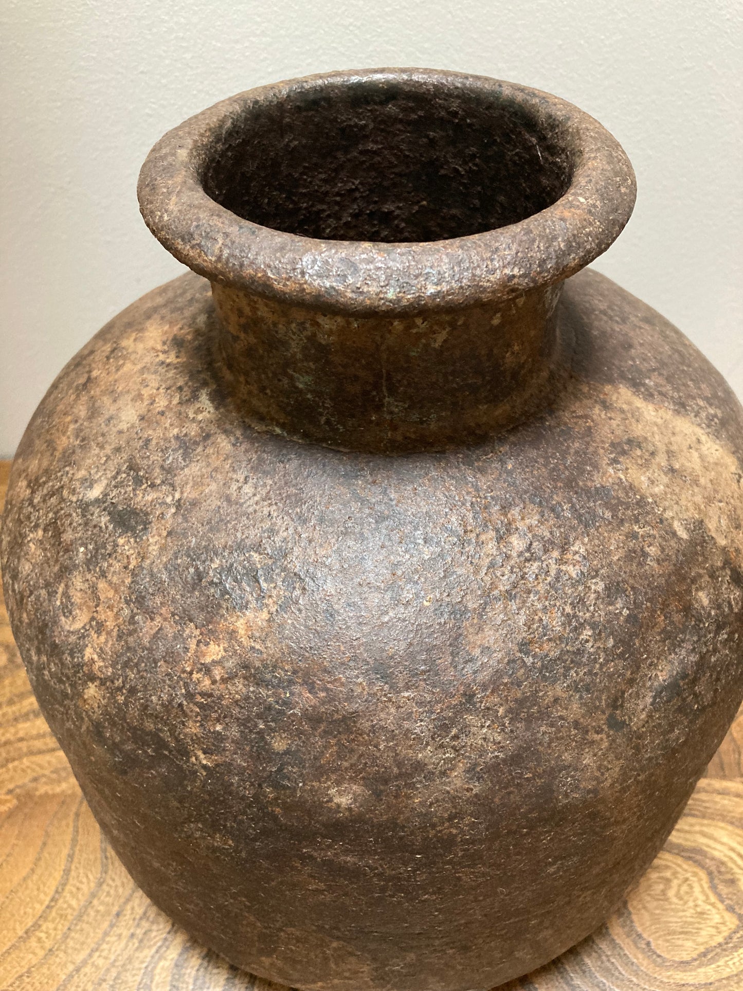 Vintage Indian Iron Metal Water Pot in Rust in 2 sizes ( Medium and Large )