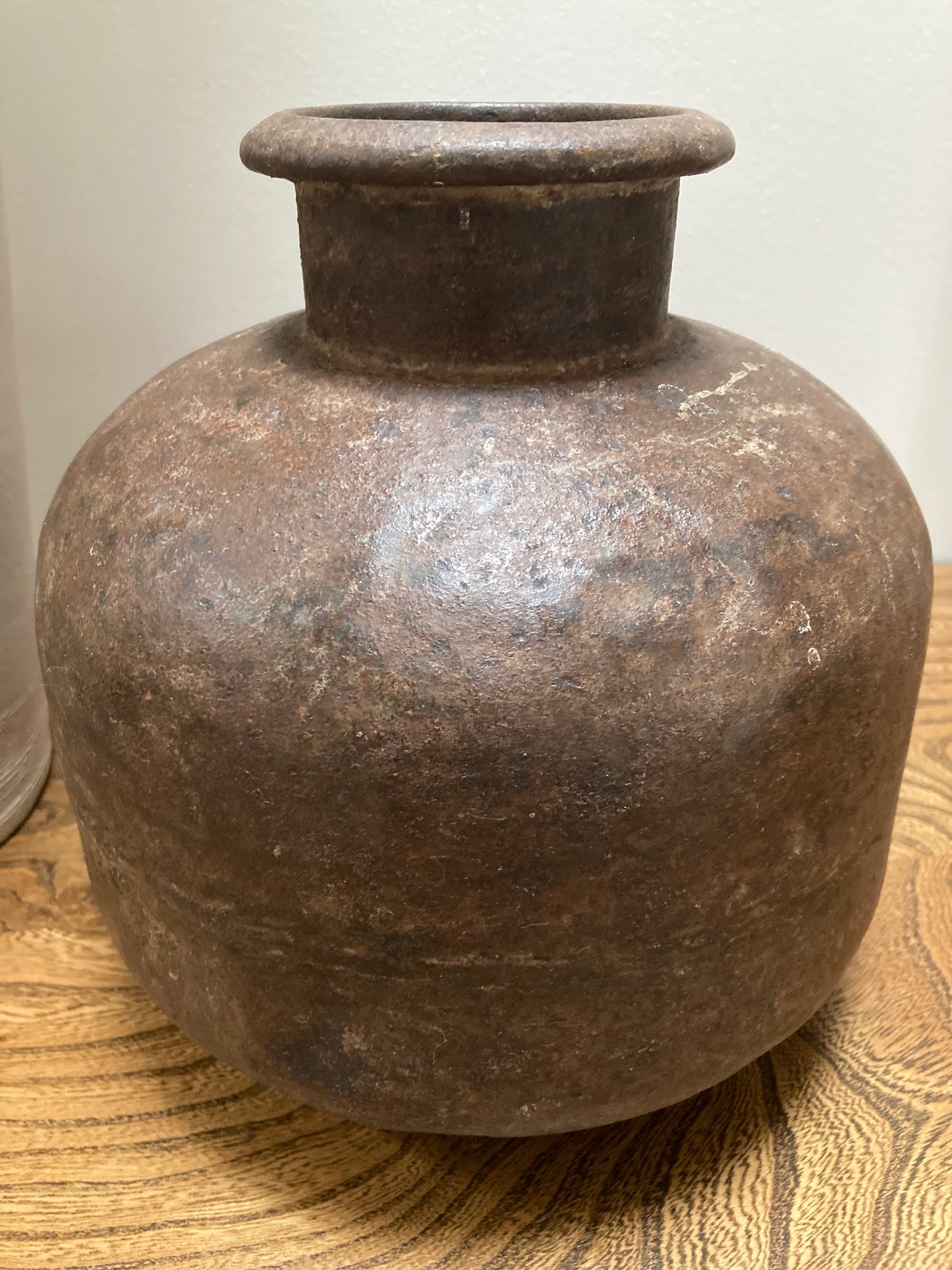 Vintage Indian Iron Metal Water Pot in Rust in 2 sizes ( Medium and Large )