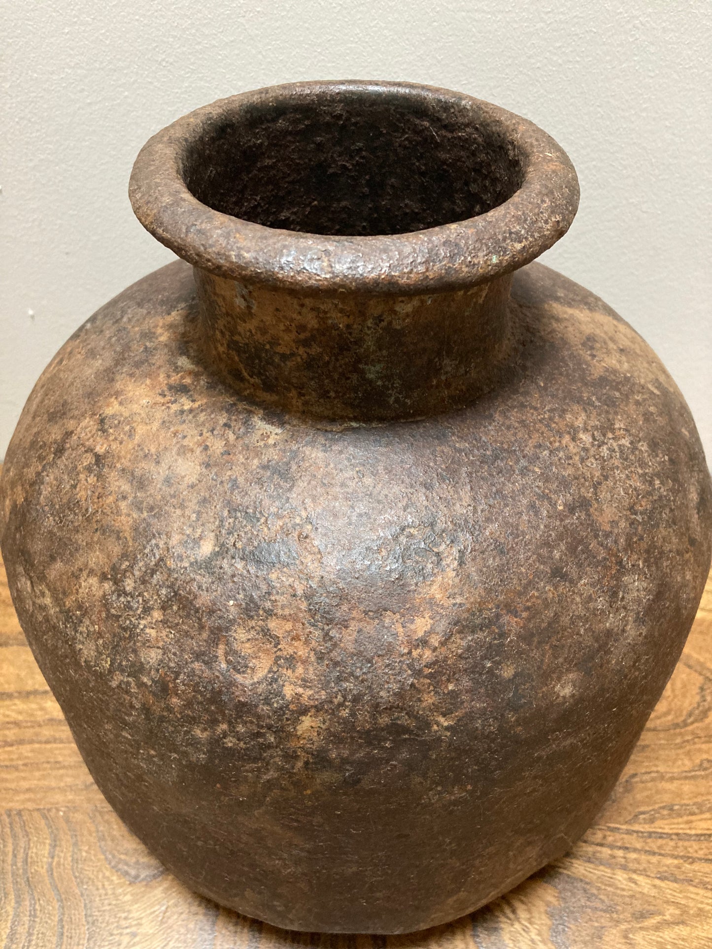 Vintage Indian Iron Metal Water Pot in Rust in 2 sizes ( Medium and Large )