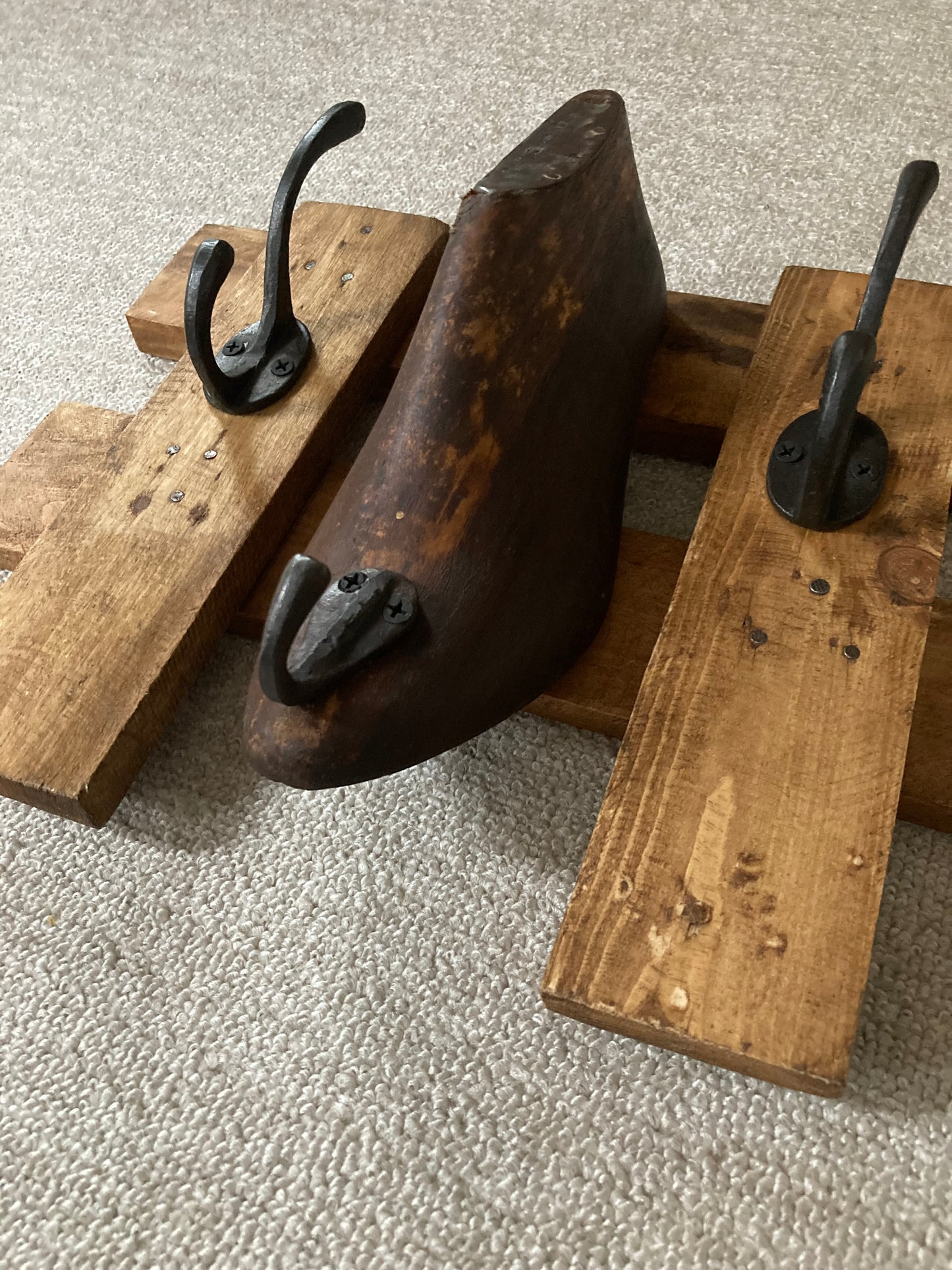 Upcycled Antique Shoe Mould Coat Rack/ Hook