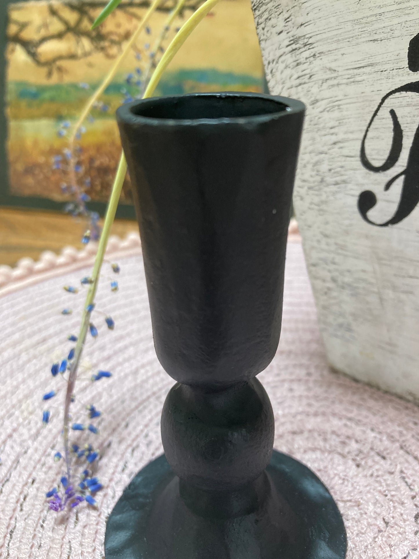 Handmade Black Iron Candle Holder