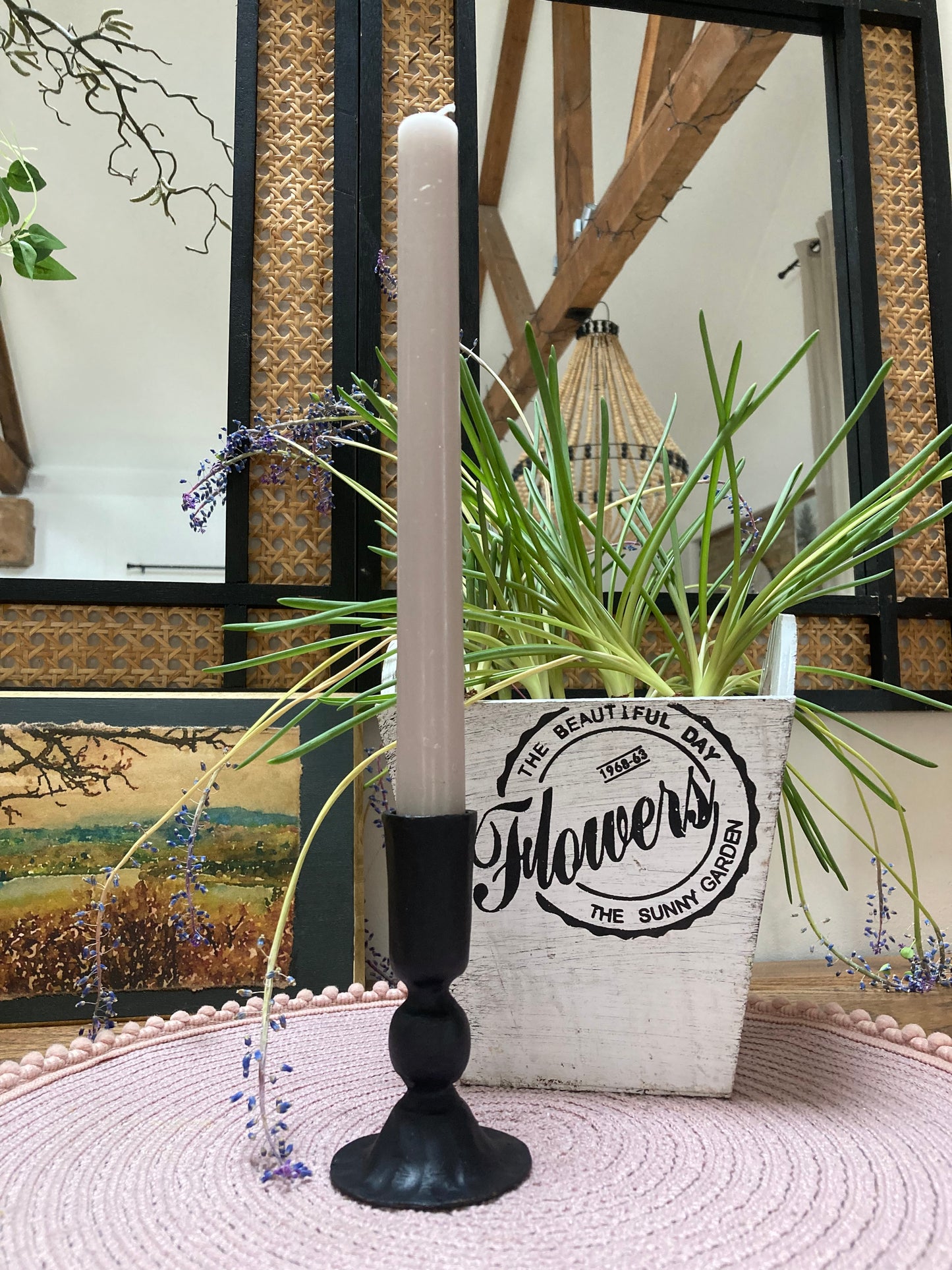 Handmade Black Iron Candle Holder