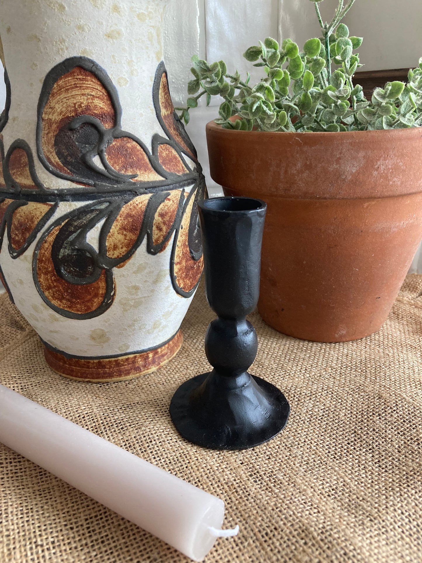 Handmade Black Iron Candle Holder