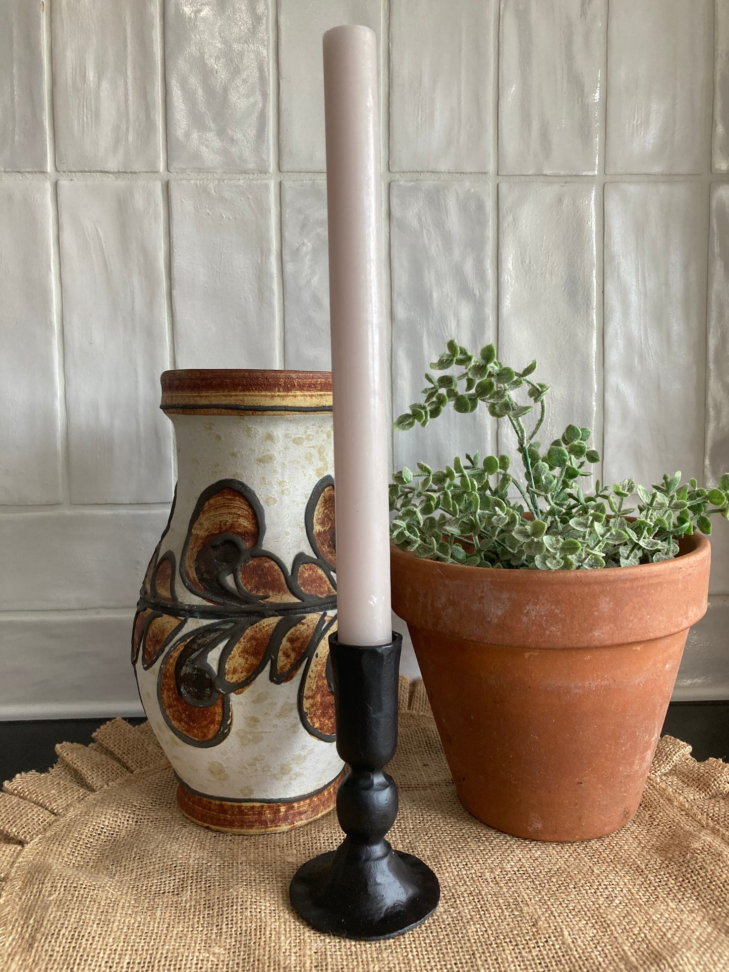 Handmade Black Iron Candle Holder