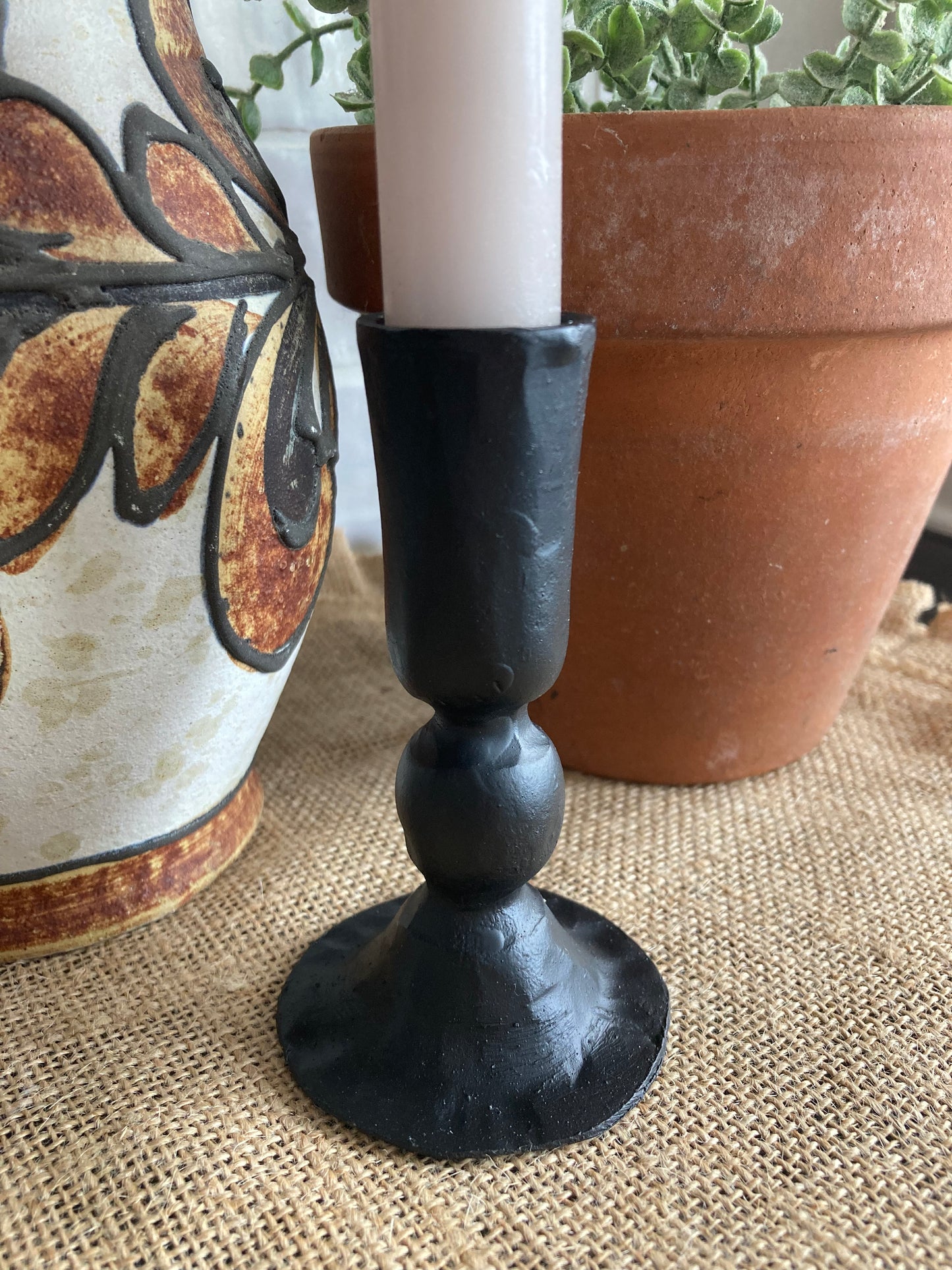 Handmade Black Iron Candle Holder