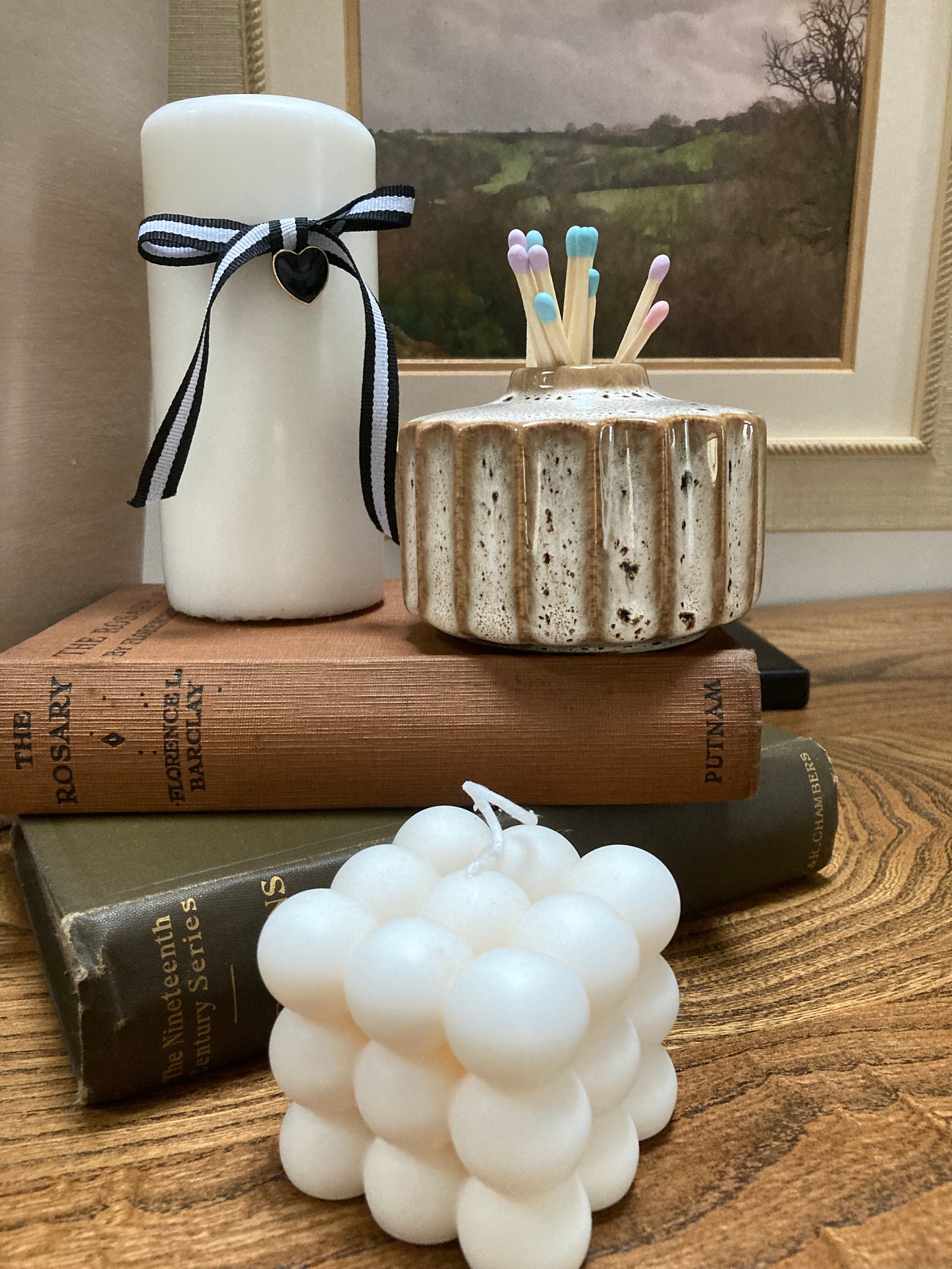 Fluted Neutral Flower Vase