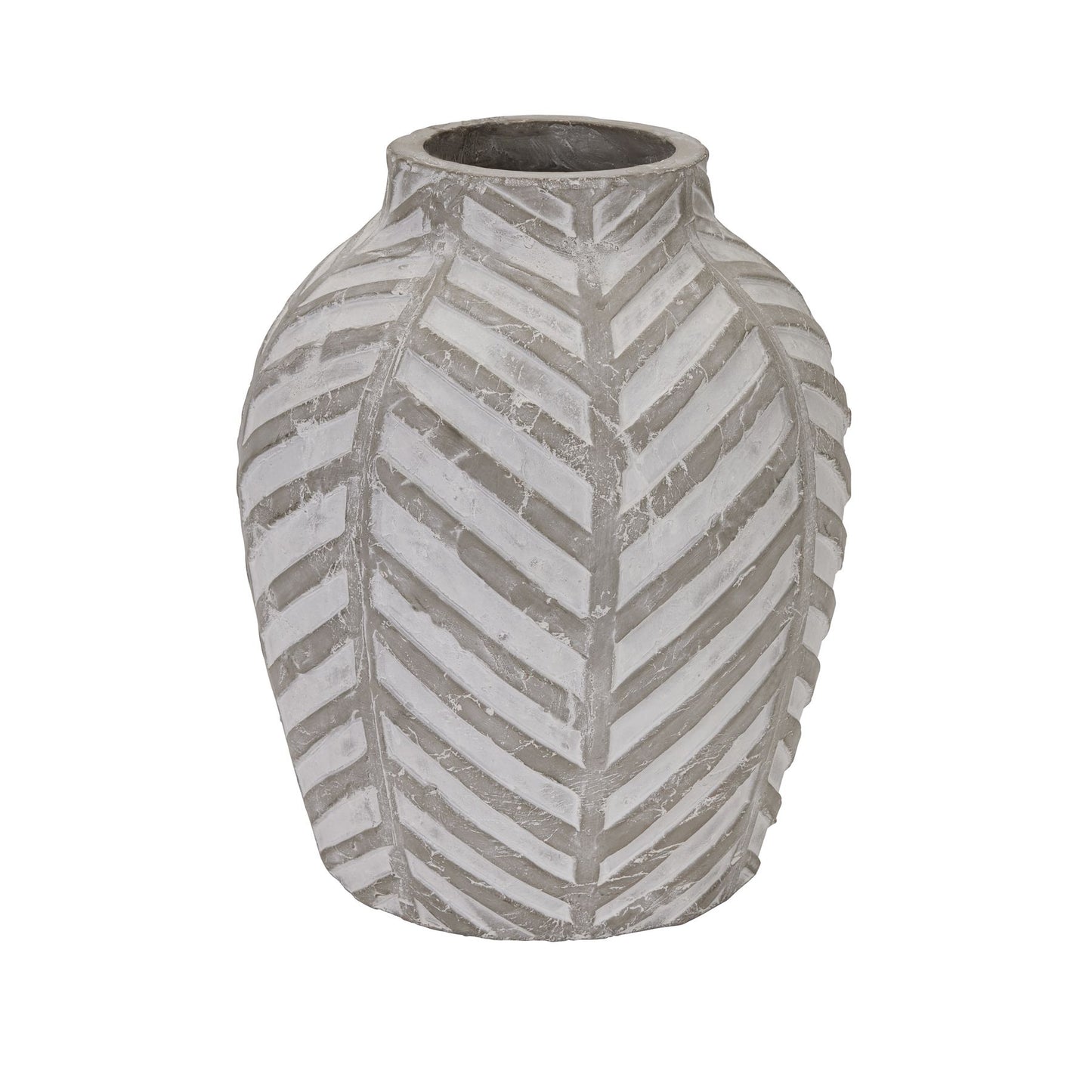 Large Chevron Stoneware Vase