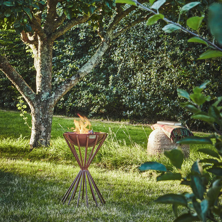 Outdoor Tall Metal Dakota Firebowl in Rust - Kristia Rose Collections