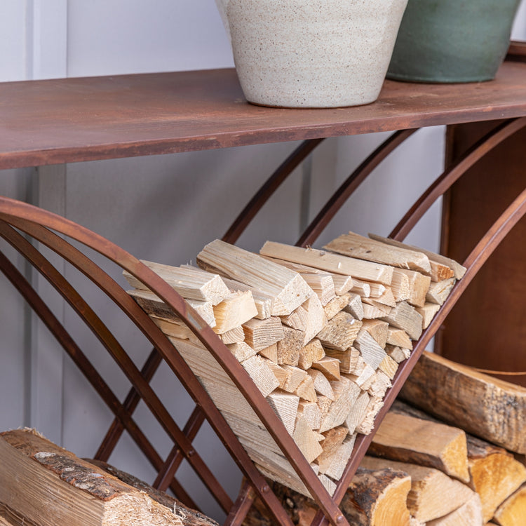 Sculptural Outdoor Log Storage