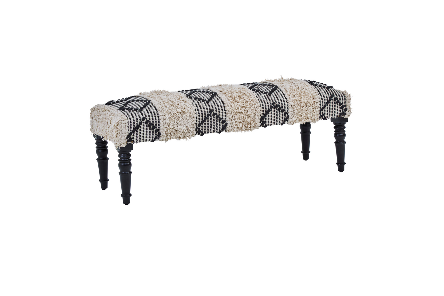 Sheepscombe Black and White Boho Bench
