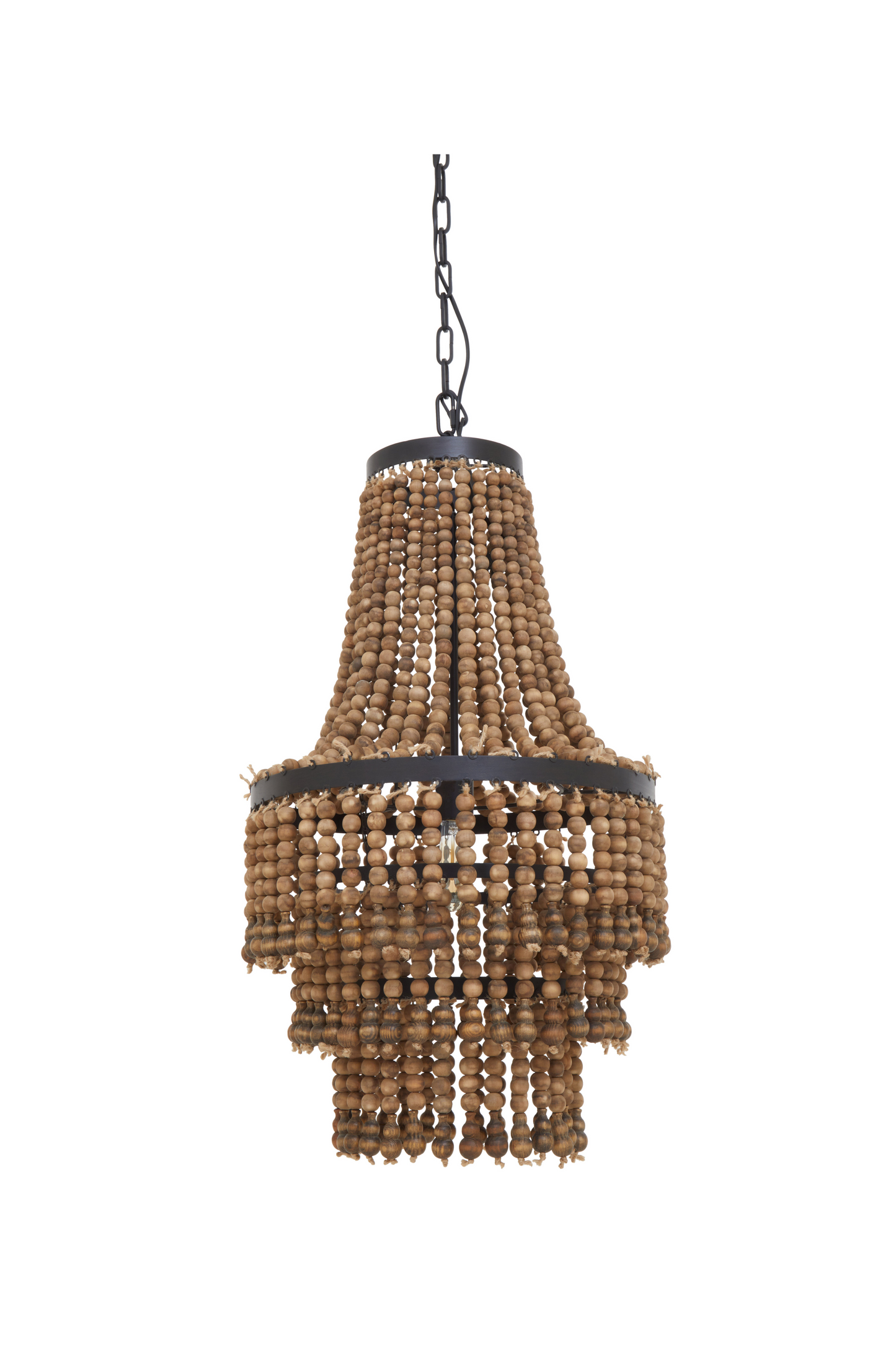 Windrush Rustic Wood Bead Chandelier