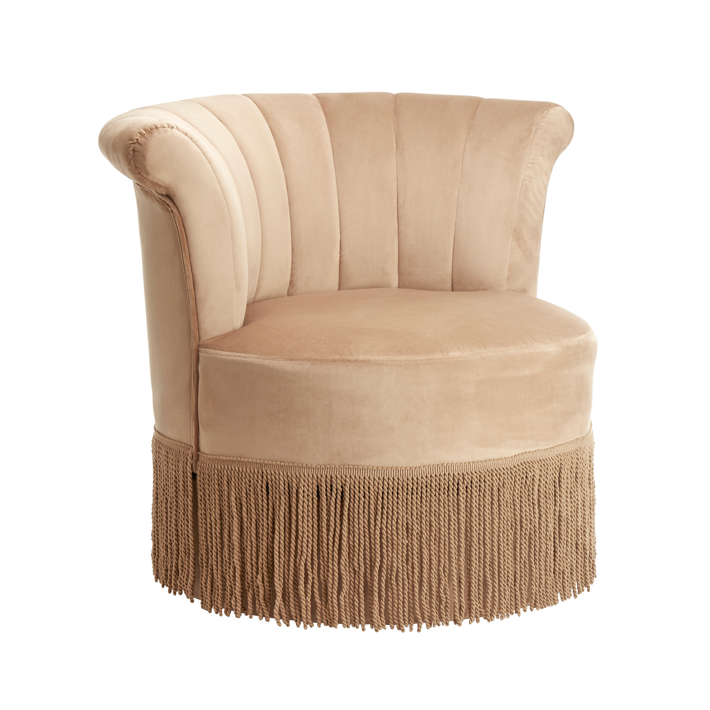 Velvet Tasselled Swivel Chair