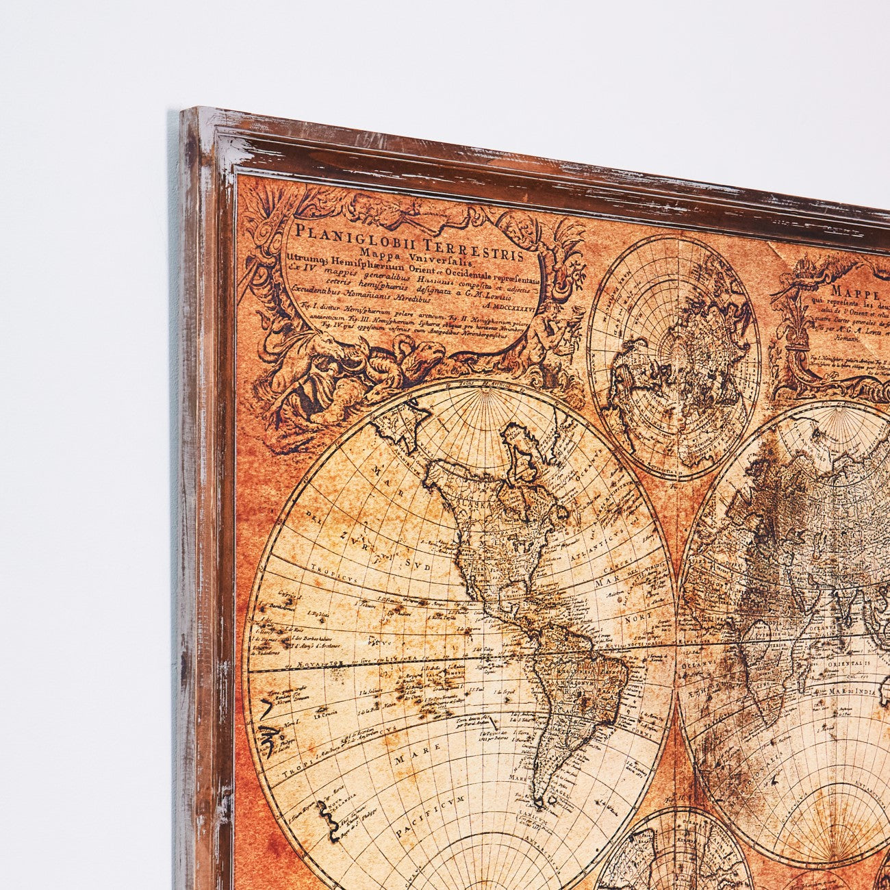 Antique Effect World Map Framed Print
