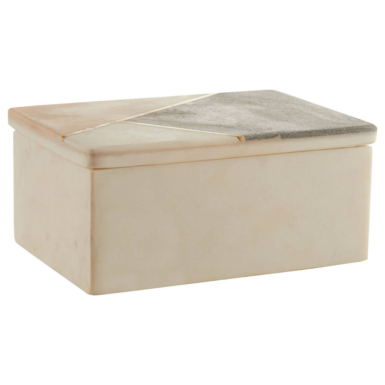 Large Marble trinket box in marble, pink and grey tones - Kristia Rose Collections