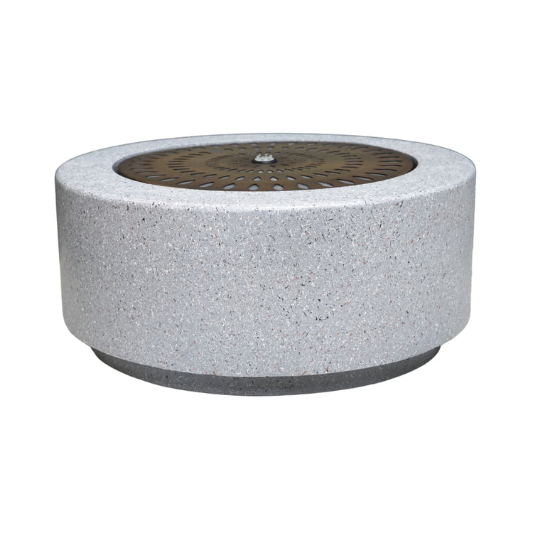 Large Round Water Feature in Terrazzo/Brass Effect