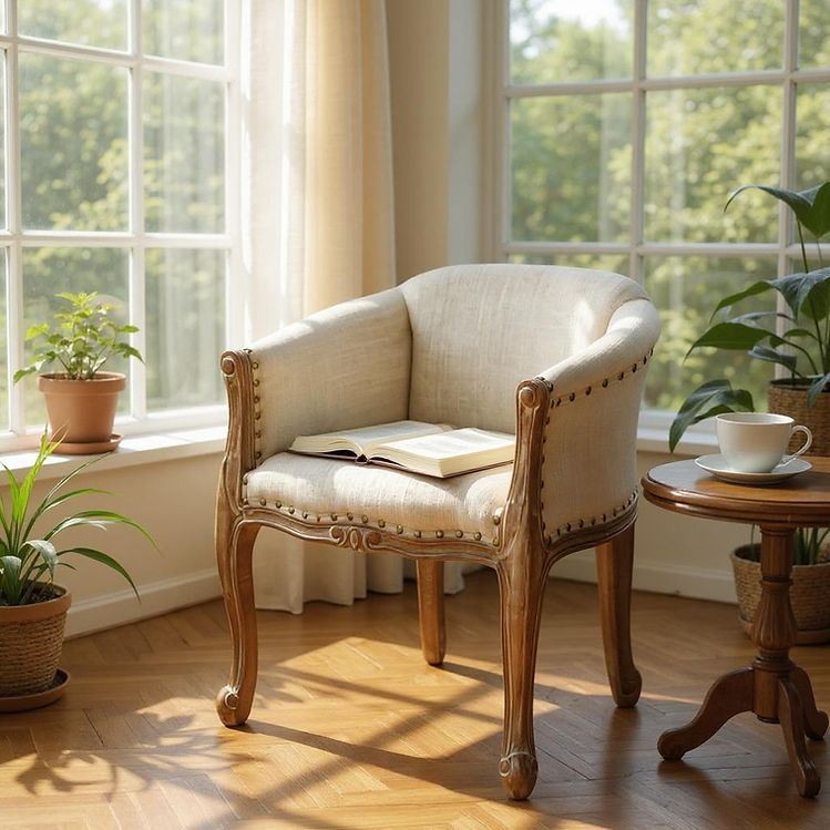 Linen Fabric Louis Chair - Kristia Rose Collections