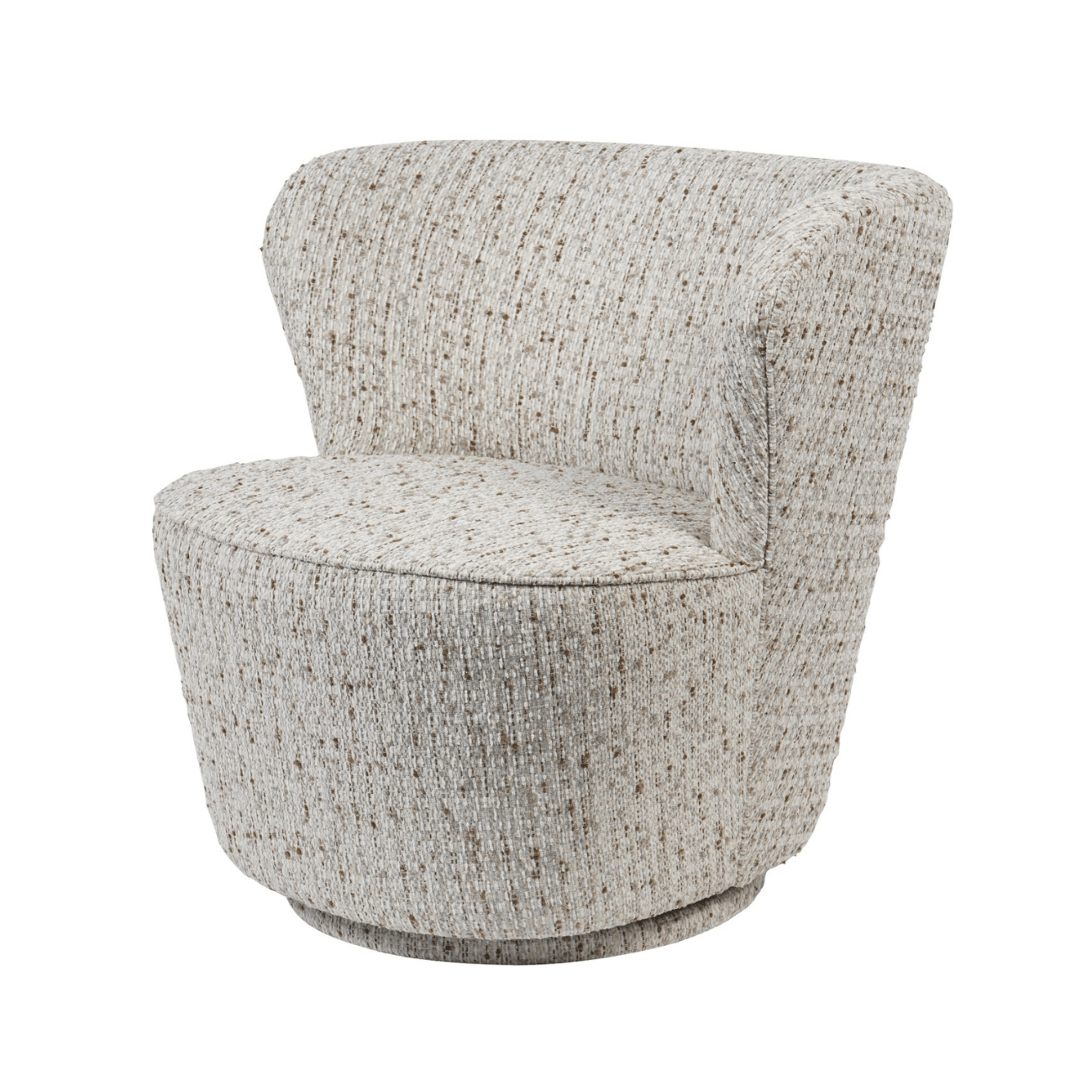 Textured natural swivel chair on a white background