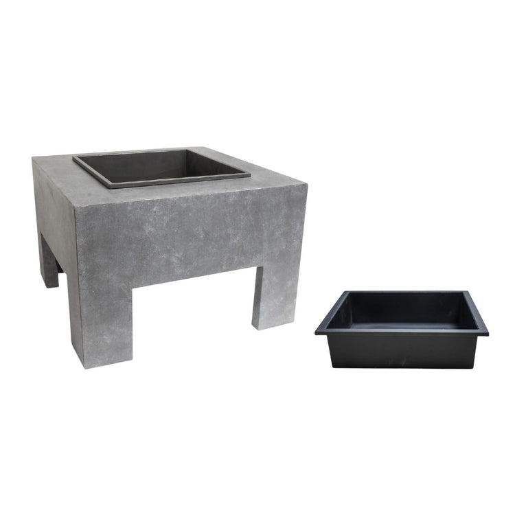 Square Firepit Table in Cement Parts