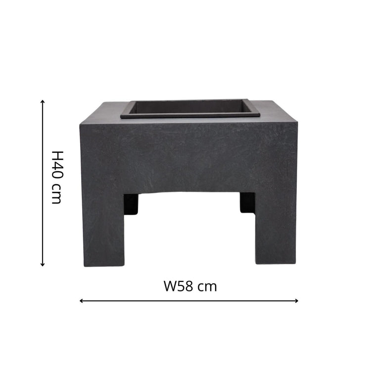 Square Firepit Table in Granite Dimensions