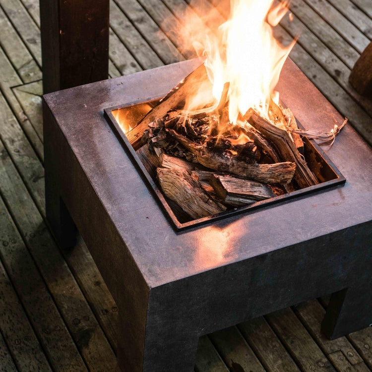 Square Firepit Table in Granite