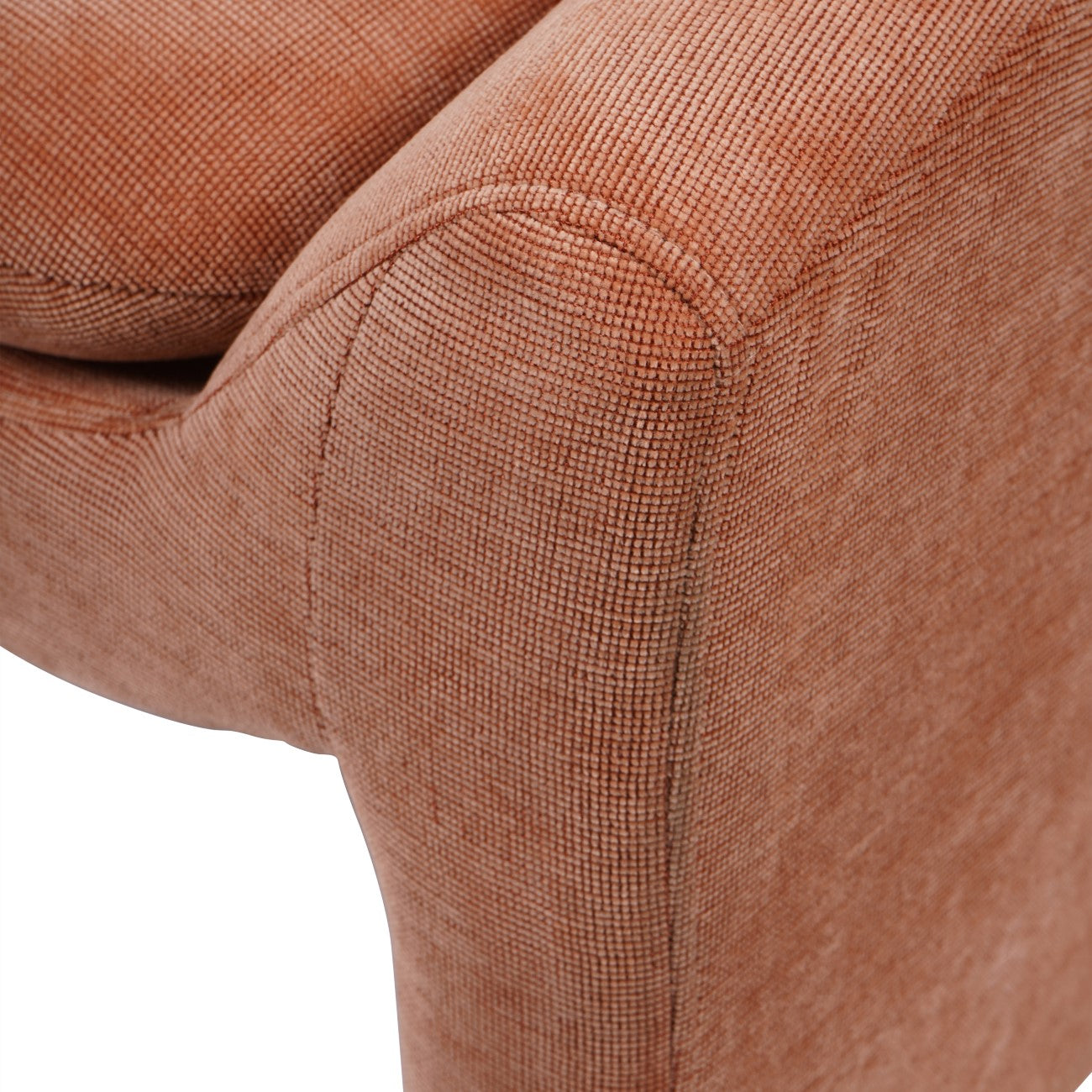 Stanton Chenille Sculptural Chair in Blush and Olive