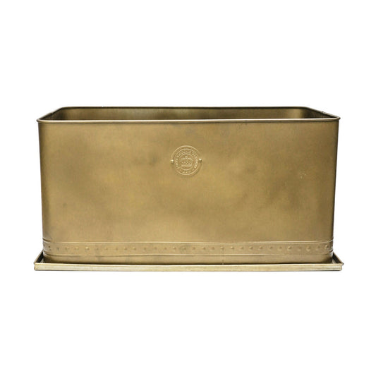 Kew Regency Outdoor Trough in Aged Brass or Copper - Large