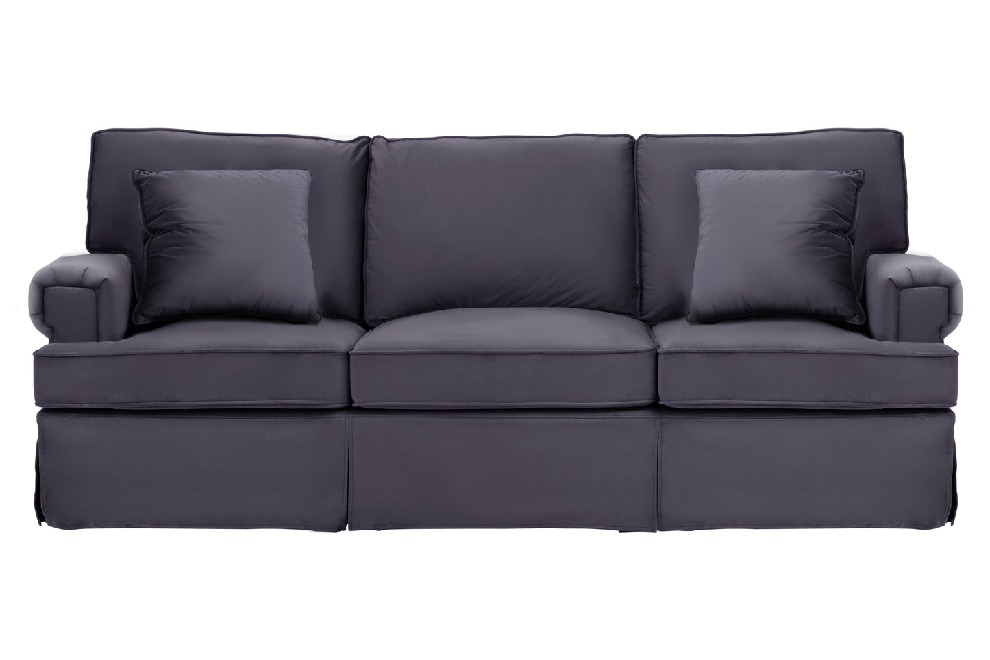 Three Seat Classic Valance Velvet Sofa : 3 Colours