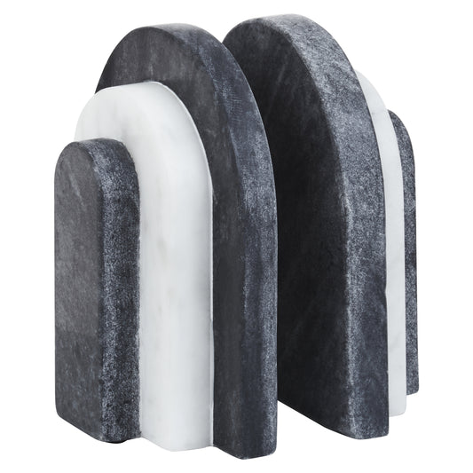 Black and White Marble Bookends