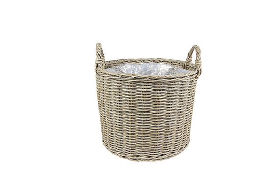 Polyrattan Natural Lined Planter (Small) - Kristia Rose Collections