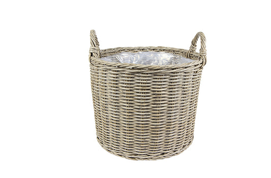 Polyrattan Natural Lined Planter (Large) - Kristia Rose Collections