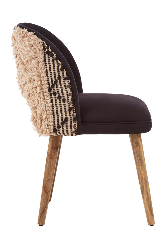 Sheepscombe Black Velvet Boho Chair