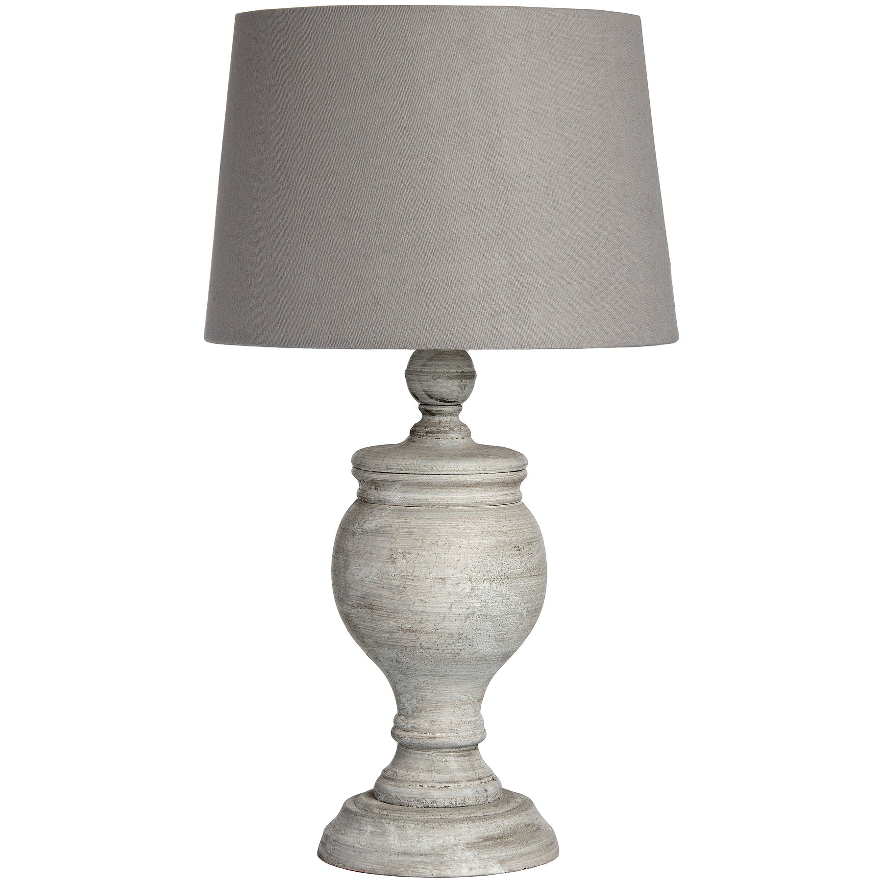 Grey Toned Table Lamp with Linen Shade 53cmH - Kristia Rose Collections