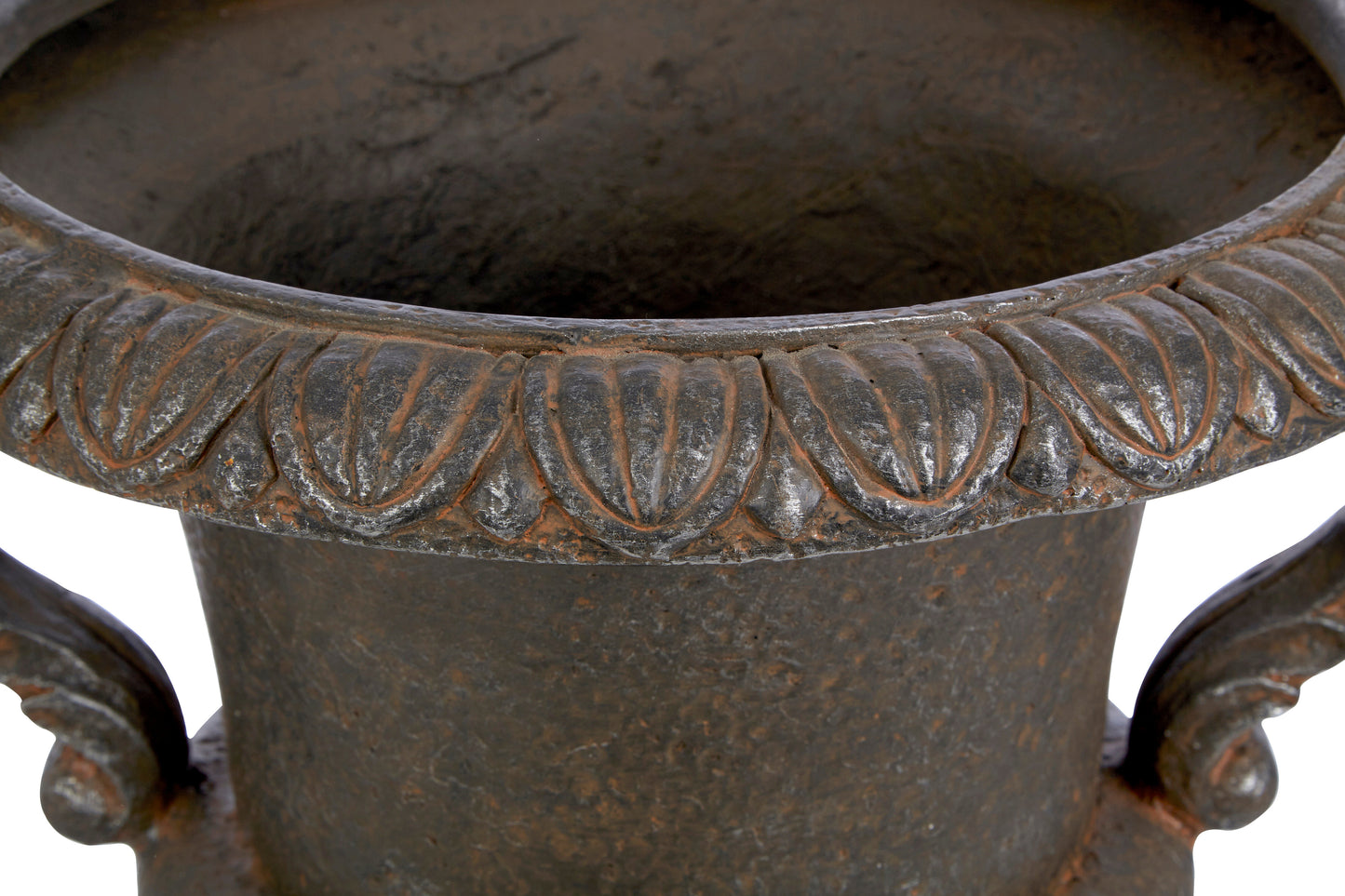 Large Antique Brown Stone Effect Urn Vase